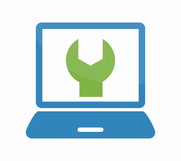 Logo di riparazione del computer vettoriale e laptop — Vettoriale Stock