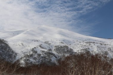 Winter mountain landscape at a ski resort Niseko, Japan