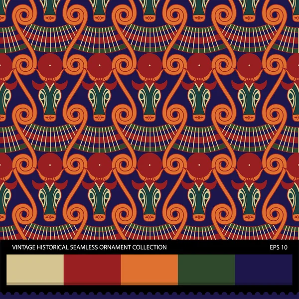 Vintage patrón sin costura ornamental histórico. Fondo de vector abstracto — Archivo Imágenes Vectoriales