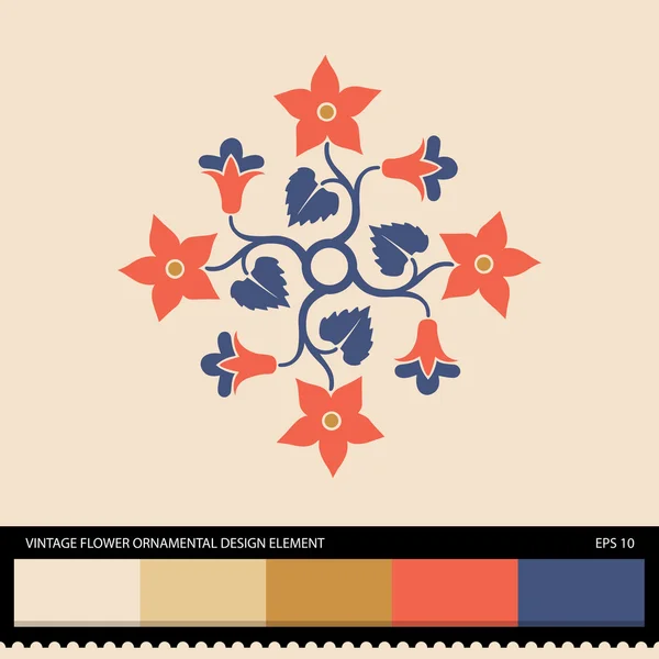 Vintage elemento de diseño ornamental flor — Archivo Imágenes Vectoriales