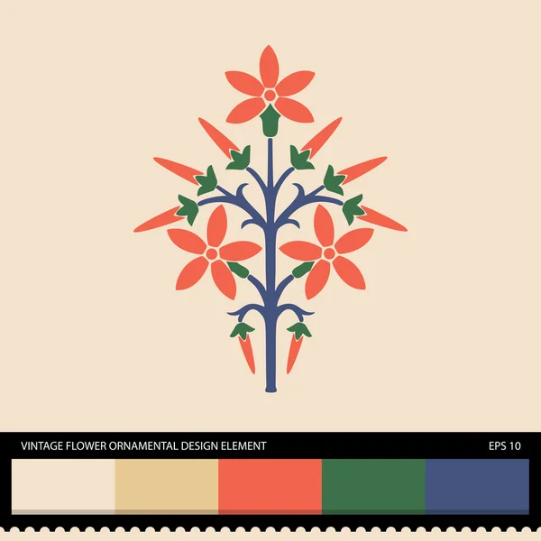 Vintage elemento de diseño ornamental flor — Archivo Imágenes Vectoriales