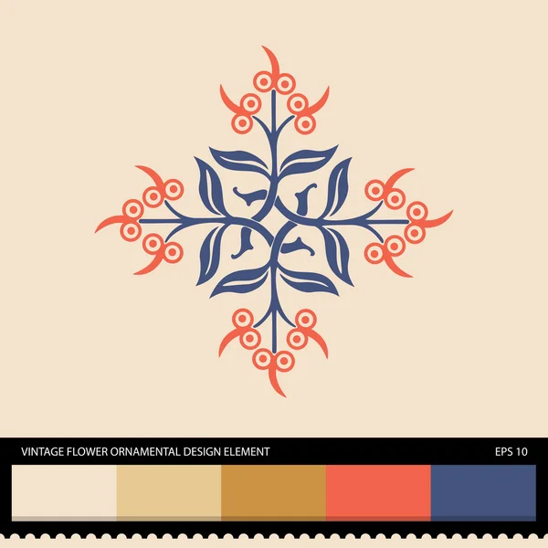 Vintage elemento de diseño ornamental flor — Archivo Imágenes Vectoriales