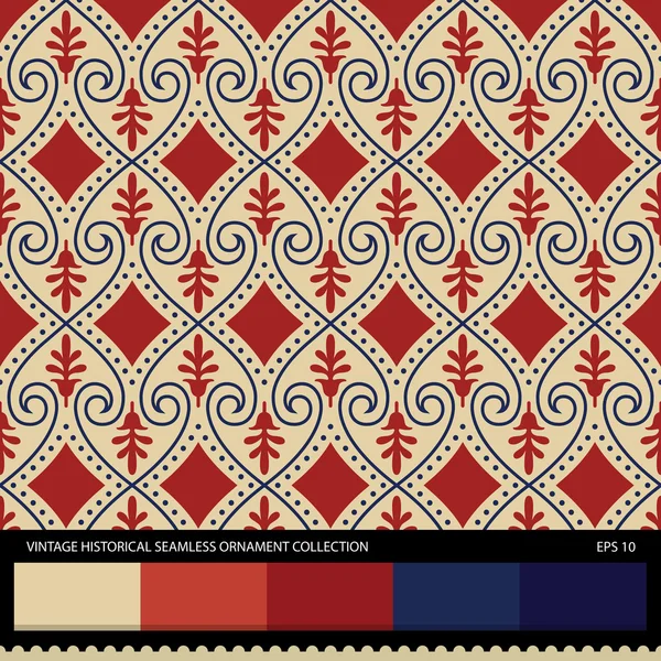 Vintage padrão sem costura ornamental histórico . — Vetor de Stock