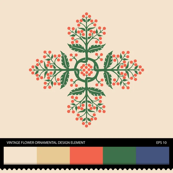 Vintage elemento de diseño ornamental flor — Archivo Imágenes Vectoriales