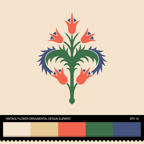 Vintage elemento de diseño ornamental flor — Archivo Imágenes Vectoriales