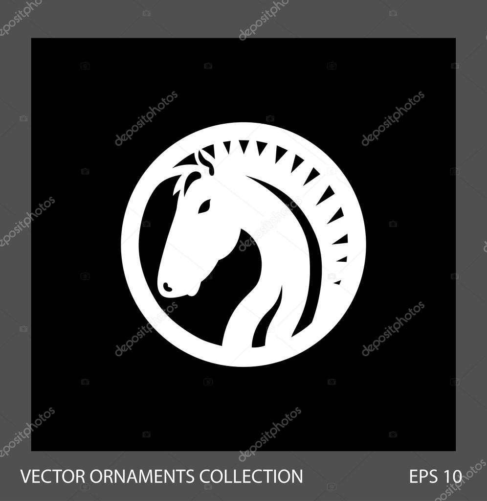 Horse ornament illustration. Vector ornament collection