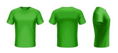 T-shirt ön, arka ve yan görünüm