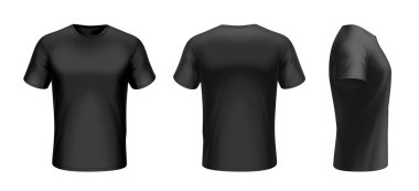 T-shirt ön, arka ve yan görünüm