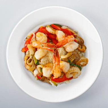 Karides On beyaz yuvarlak tabak