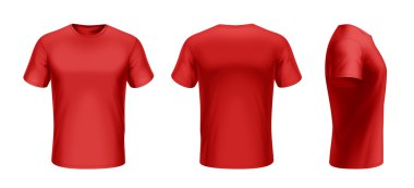 T-shirt ön, arka ve yan görünüm