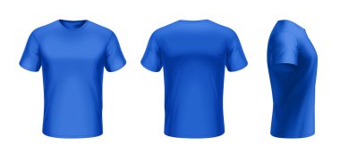T-shirt ön, arka ve yan görünüm