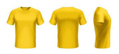 T-shirt ön, arka ve yan görünüm
