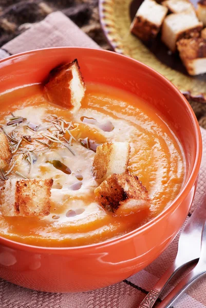 Zuppa di crema di zucca — Foto Stock