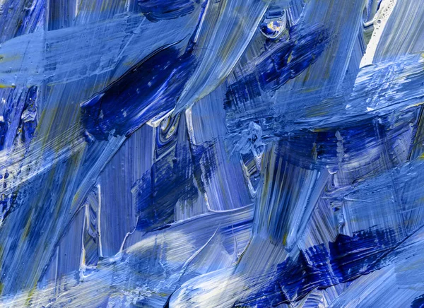 Artistic abstraction in blue tones, painted on canvas, acrylic paint.