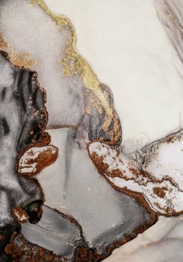 Lüks soyut akışkan sanat arka plan boyama alkol mürekkebi tekniği siyah ve altın