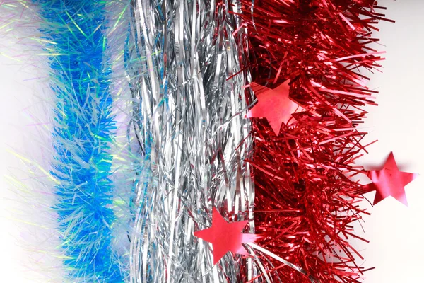 Flag of France from Christmas tinsel — Stock Photo, Image