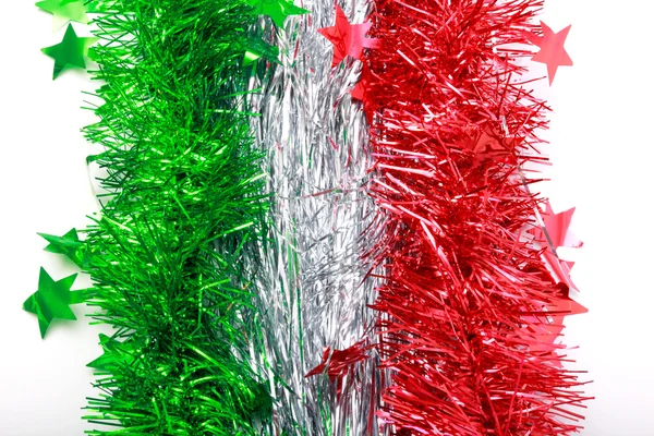 Flag of Italy from Christmas tinsel — Stock Photo, Image