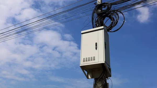 Node Kast Betonnen Kolommen Hoge Snelheid Internet Glasvezel Aansluitdoos Met — Stockfoto