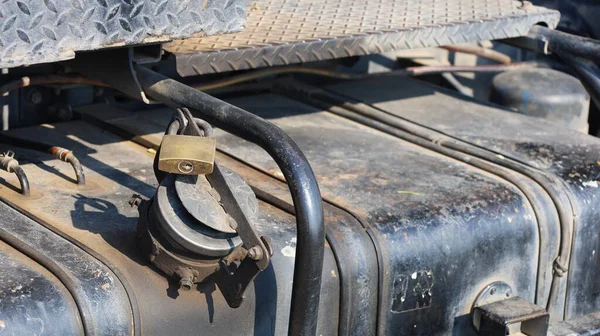 Lock Fuel Tank Tank Cover Padlock Prevent Truck Diesel Theft — Stock Photo, Image