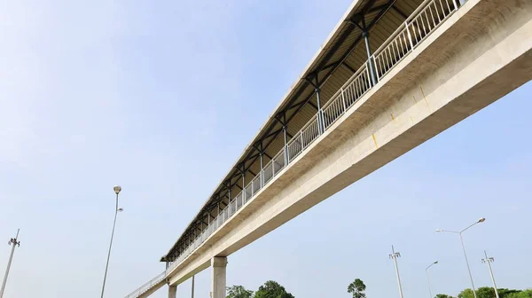 Pont Sur Autoroute Avec Toit Passage Supérieur Ciment Pour Les — Photo