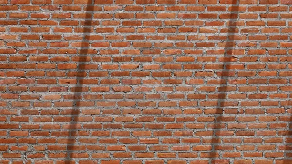 Nowo Wybudowany Czerwony Ceglany Tło Ściany Ściany Czerwonej Cegły Cień — Zdjęcie stockowe