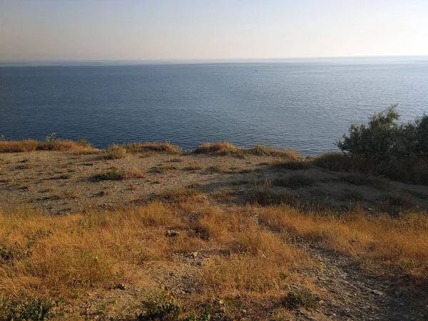 Υπέροχη Θέα Της Ακτής Της Μαύρης Θάλασσας Χώρος Για Κείμενο — Φωτογραφία Αρχείου