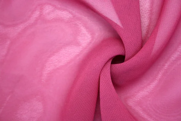 Pozadí Vyrobeno Syntetické Tkaniny Ležící Vlnách Růžová Barva — Stock fotografie
