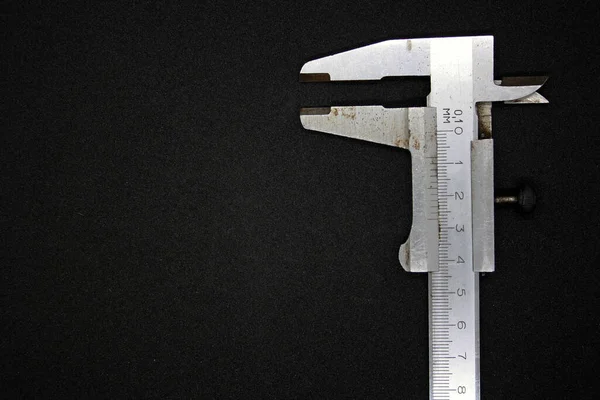 Vernier Caliper Black Background Space Text — Stock Photo, Image