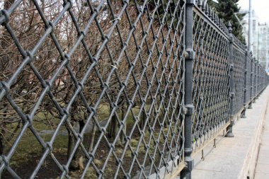 Demir ızgara. Bu yüzden parkın etrafını sardık..