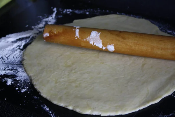 Těsto Připravené Pečení Bagelů — Stock fotografie