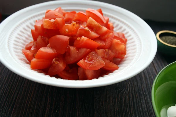 Ingredienti Condire Insalata Italiana Esperienza Culinaria Spazio Testo — Foto Stock