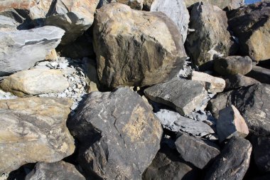 Karadeniz kıyısındaki taşlar. Doğal bir sahil..