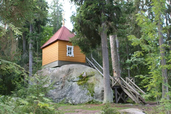 Часовня Конском Камне Остров Коневец Ладожское Озеро 2008 Год — стоковое фото