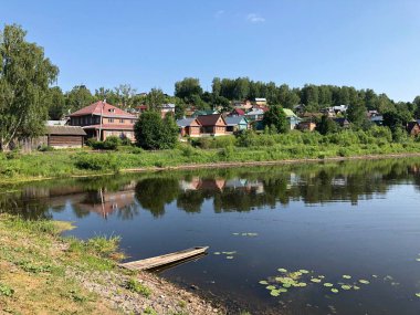 Zirve şehrinin köşesi, Volga nehrinin manzarası.