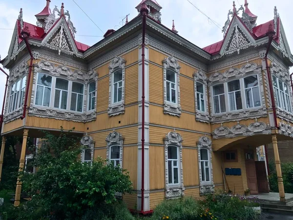 1900 Talets Bostadsbyggnad Tomsk Vid Floden Tom Sibirien — Stockfoto