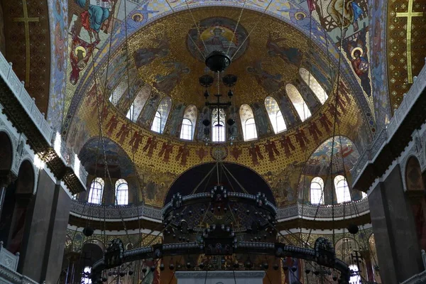 Decoração Interiores Catedral São Nicolau Cidade Kronstadt São Petersburgo — Fotografia de Stock