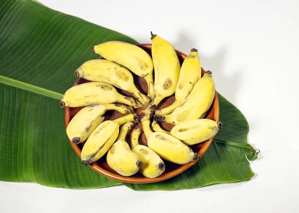 Стиглий Банан Поміщають Банановий Лист Місцеве Бангла Кол Вид Зверху — стокове фото