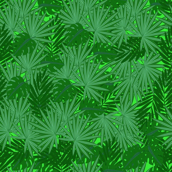 Бесшовный Рисунок Тропическими Листьями — стоковый вектор