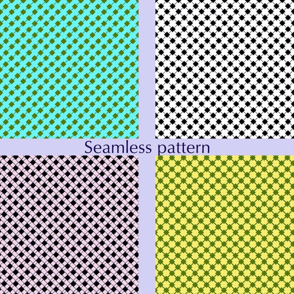 Set Seamless Patterns Multi Colored Rhombuses Squares Background Multi Colored — Stock Vector