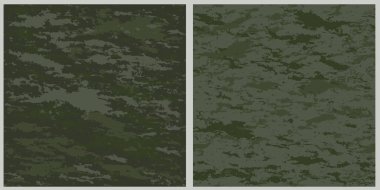 Kamuflaj arka planı ayarlandı. Khaki pürüzsüz desen, vektör. Pankart, arkaplan, ambalaj kağıdı, duvar kağıdı, kapak, baskı. 