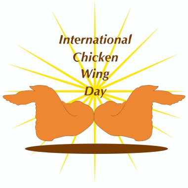 Ulusal Kızarmış Tavuk Günü vektör çizimi. Poster, pankart, kampanya ve tebrik kartı için uygun, Temmuz 'da Ulusal Tavuk Kanatları Günü. 
