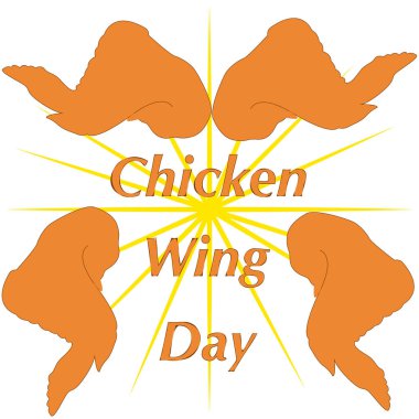 Ulusal Kızarmış Tavuk Günü vektör çizimi. Poster, pankart, kampanya ve tebrik kartı için uygun, Temmuz 'da Ulusal Tavuk Kanatları Günü. 
