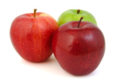 Dizi üç kırmızı ve yeşil elma