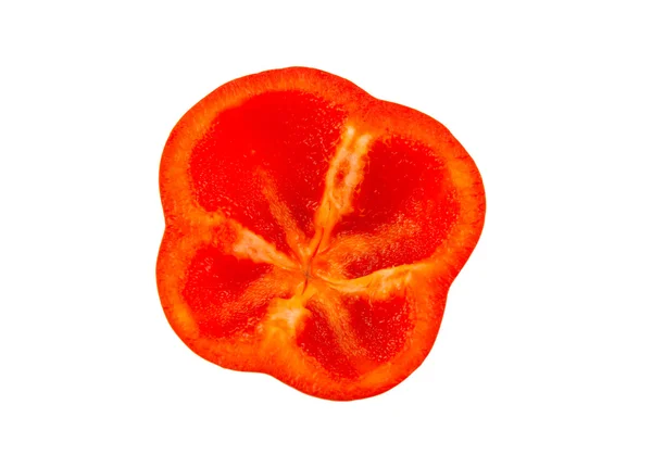 Inside part of a red green pepper isolated on white background. — Stock Photo, Image