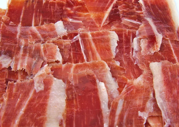 Closeup of spanish serrano ham. Jabugo. — Stock Photo, Image