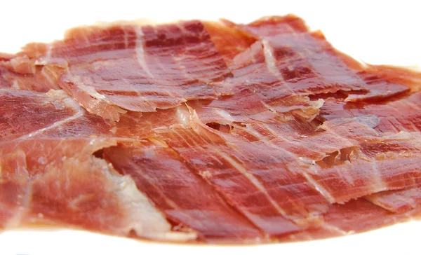 Serrano ham slices. Jabugo. Spanish tapa. — Stock Photo, Image