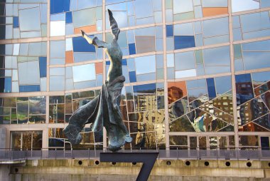 Terpsicore, dance muse. Sculture by Salvador Dali in Bilbao, Basque Country, Spain clipart