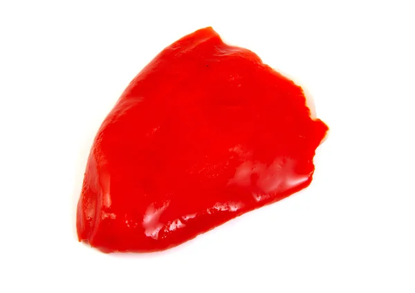 Single fresh roasted red pepper with olive oil — Stock Photo, Image