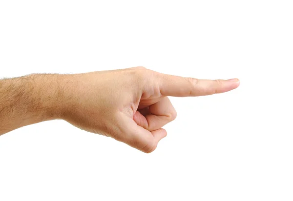 Mans hand pointing to the right — Stock Photo, Image