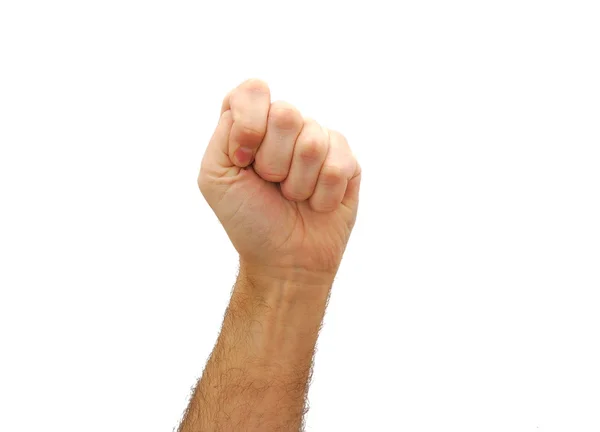 Людина щільно кулак ізольовані на білому тлі. Концепція комунізму — стокове фото